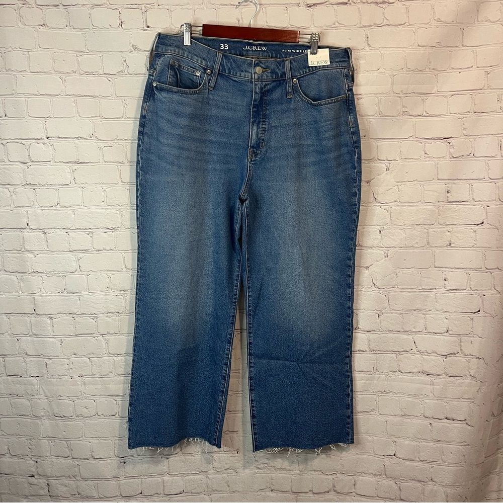 J Crew Slim wide-leg jean in Lakeshore wash size 33 Nee With Tags